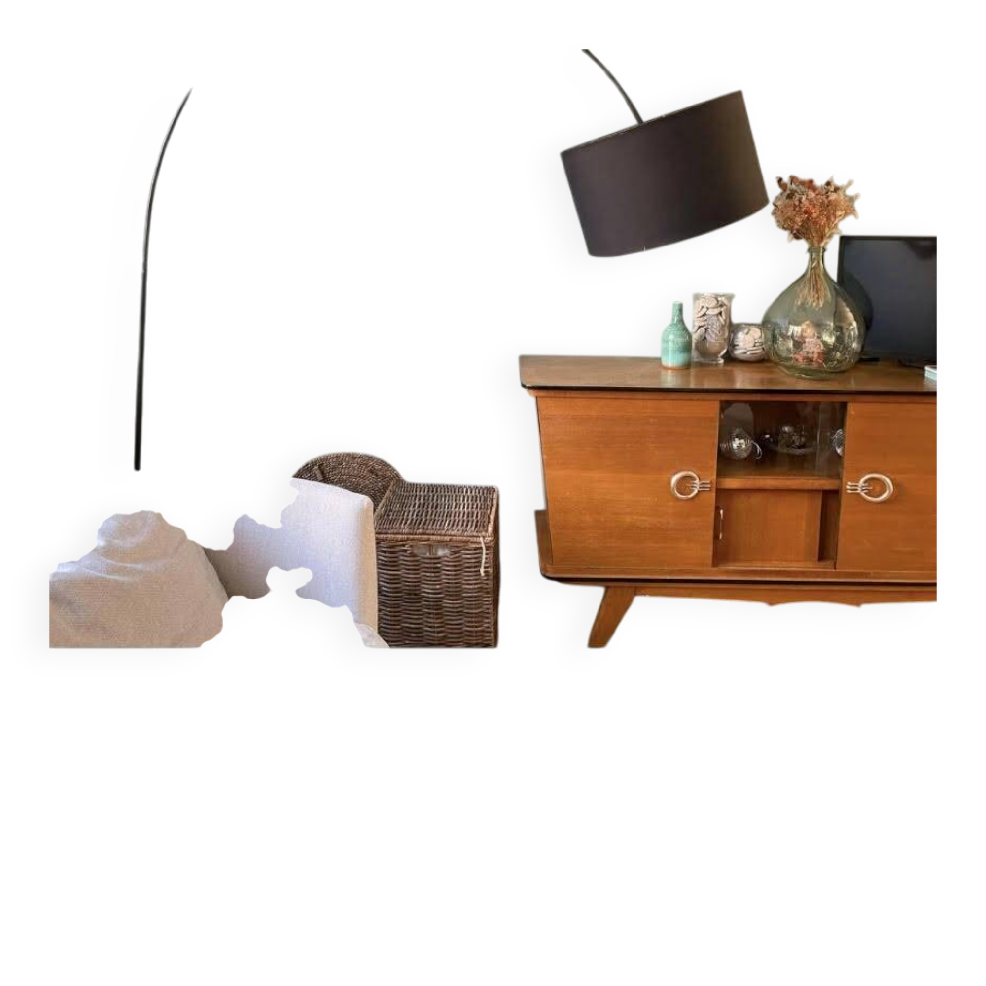 Vintage sideboard with compass legs