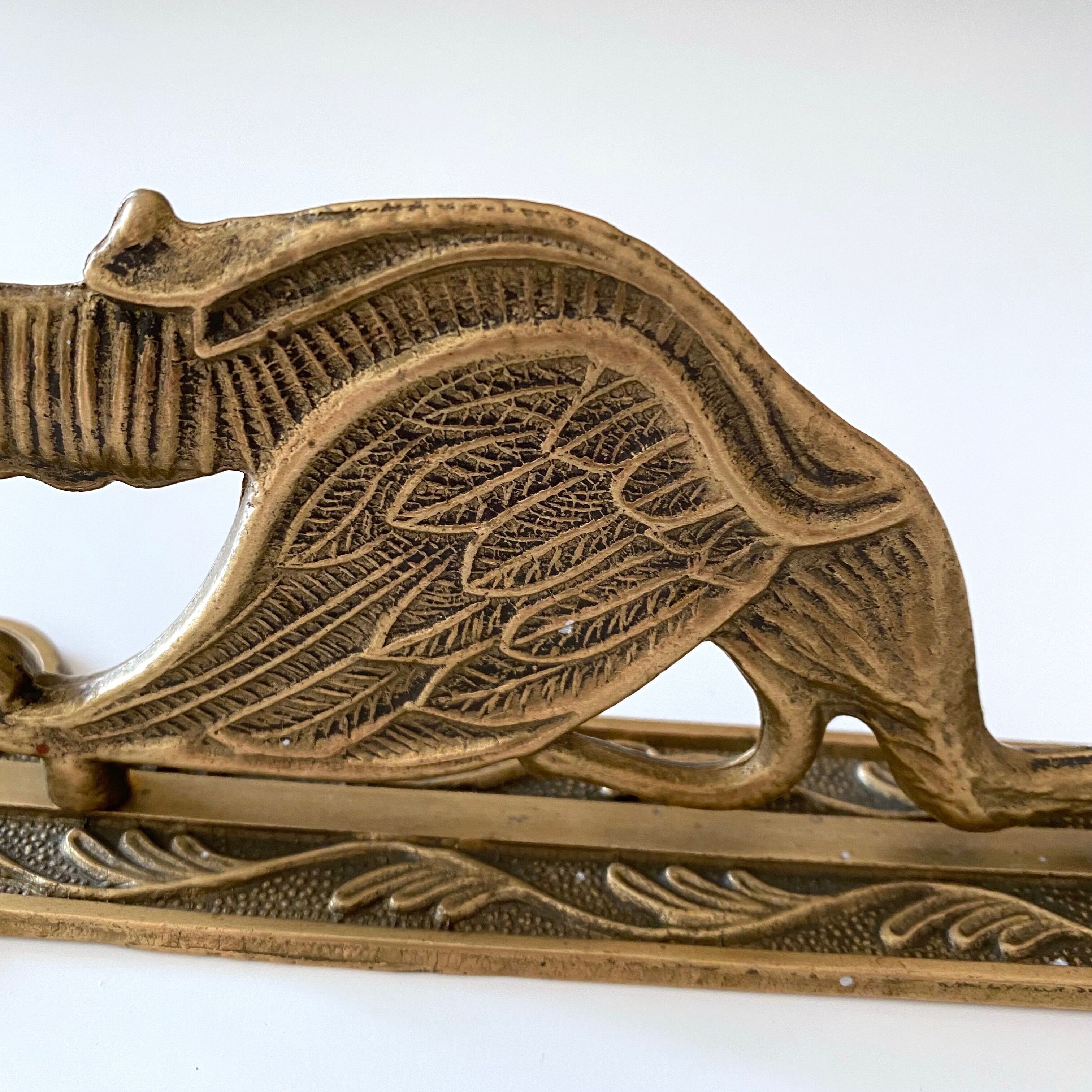Vintage coat hook, brass wall hook dragon head