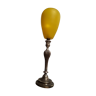Lampe bronze abat-jour verre jaune opaque 1940 environ ,,57x15