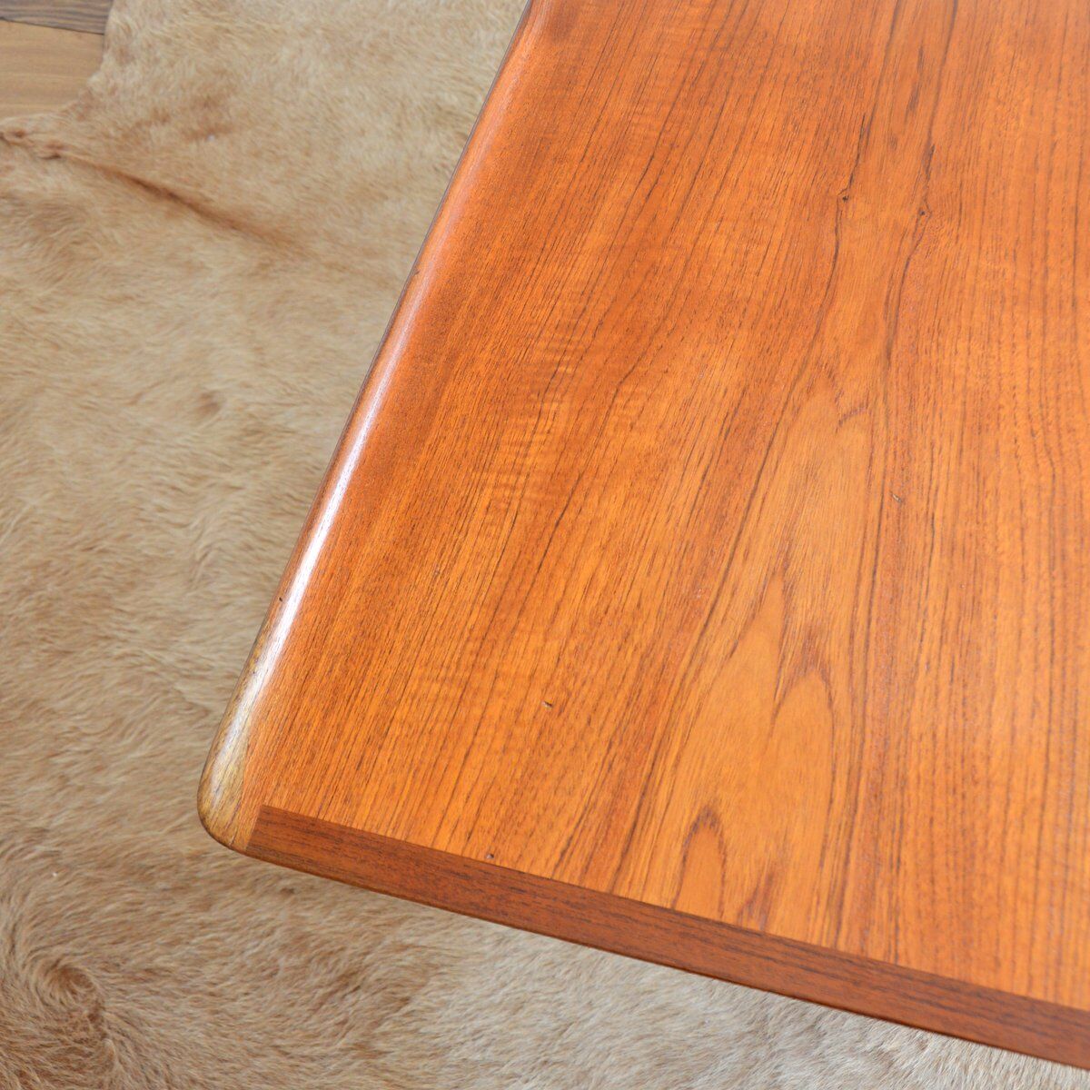 Coffee table double top Danish design teak and rattan 1960