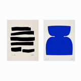 Paire de tirages giclée, ensemble d’art mural abstrait de deux, 50x70cm