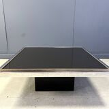 Vintage chrome and brass coffee table, 1970s