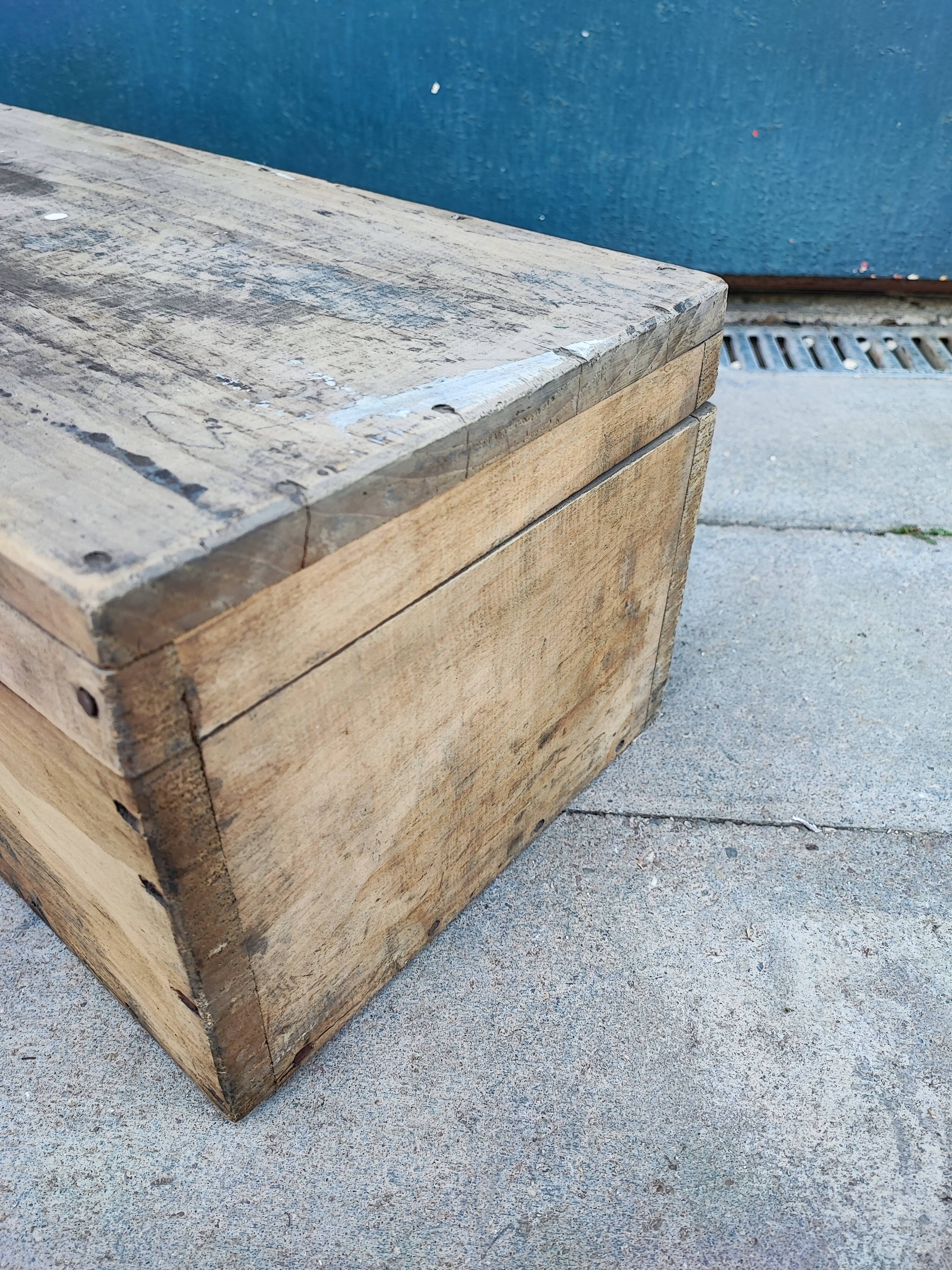 Trunk chest in raw wood