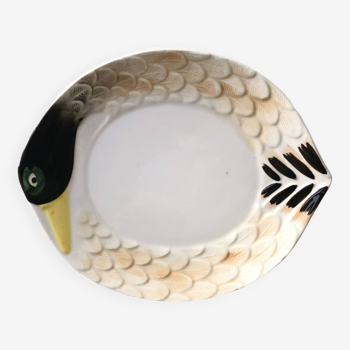 Assiette de présentation canard en céramique peinte à la main