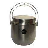 Vintage Alessi ice bucket with mechanical lid designed by Anselmo Vita