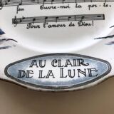 Vintage Au Clair de la Lune Plate from the 1930s Sarreguemines fayenceries