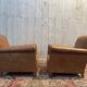 Paire de fauteuils Club en imitation cuir