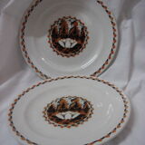Pair Art Deco: plate mill of the Wolves of 1930/40