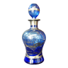 Cobalt blue bottle with silver patterns