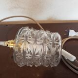 Vintage molded glass portable lamp