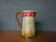 Vintage old earthenware pitcher, French pitcher, Art Nouveau, floral pattern pitcher, kitchen decor