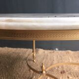 Round coffee table marble and brass
