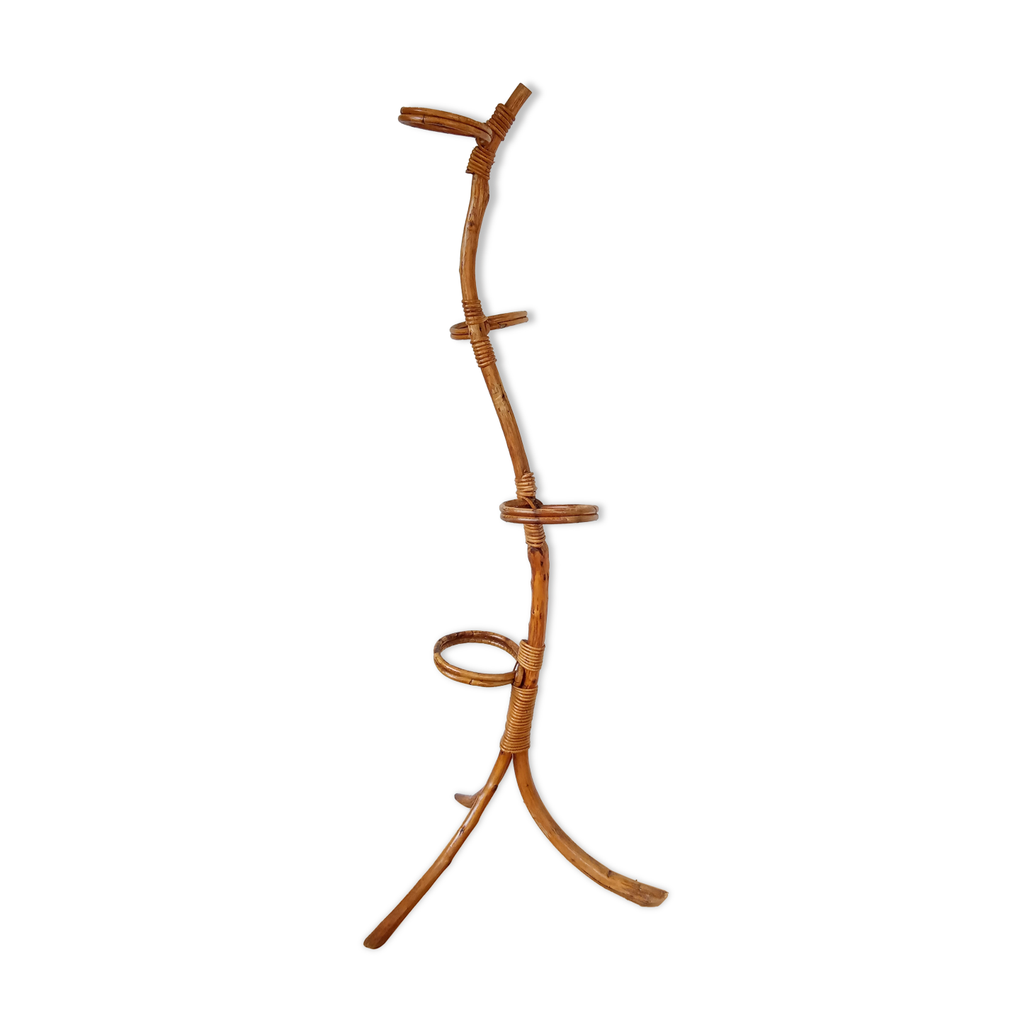 Rattan plant holder 50s