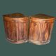 Pair of antique quarter-round corner cabinets in solid wood – Louis XV style