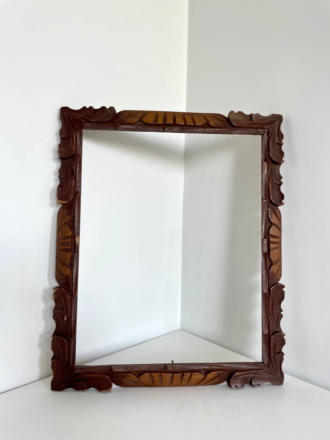 Antique handcarved frame Cedarwood 29.5 cm x 24 cm