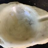 Large marble ashtray, white, beige, gray veins, vintage stone