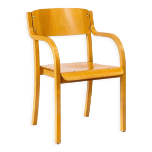 Chaise vintage en bois hêtre avec