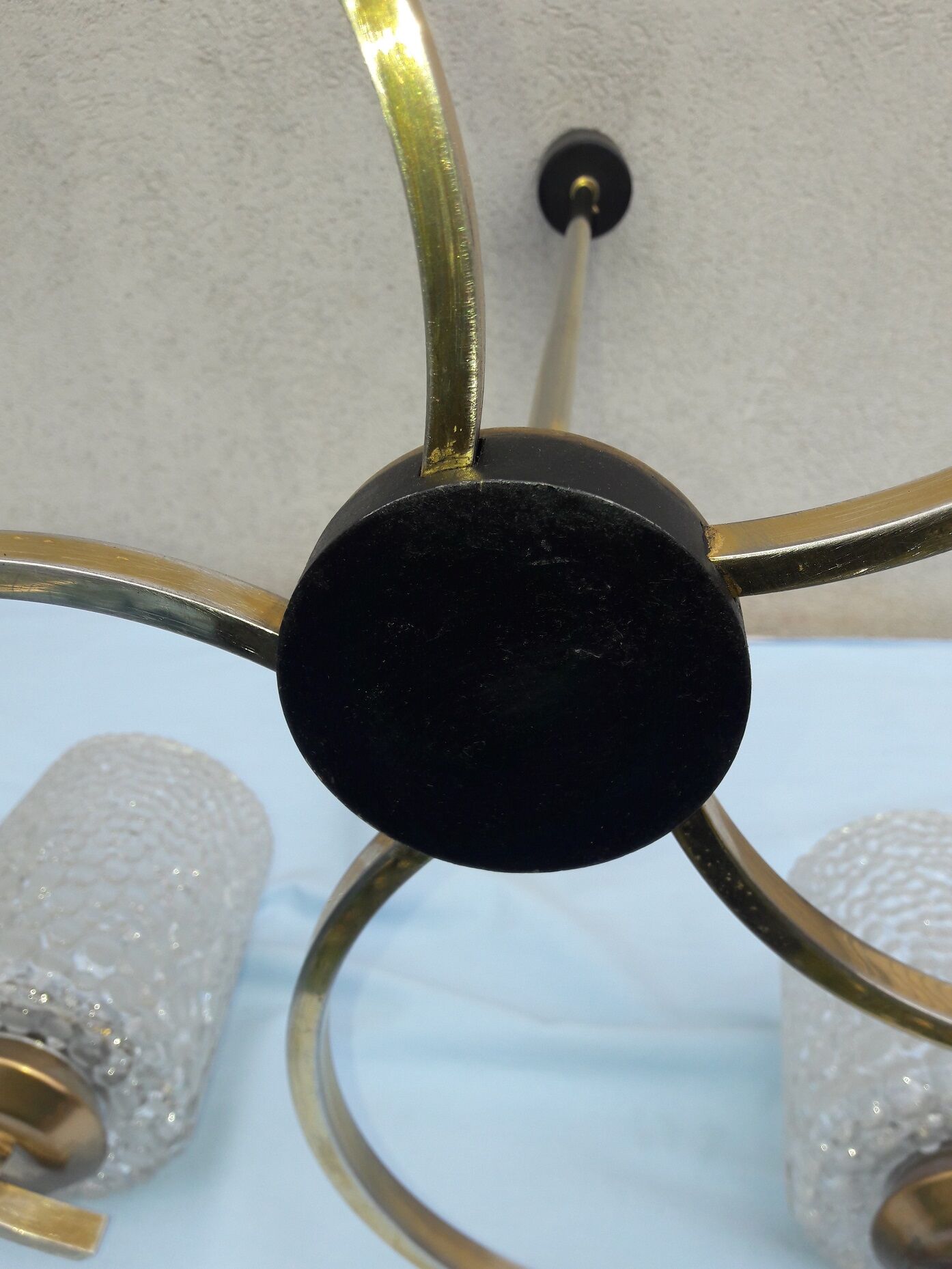 Metal and glass chandelier