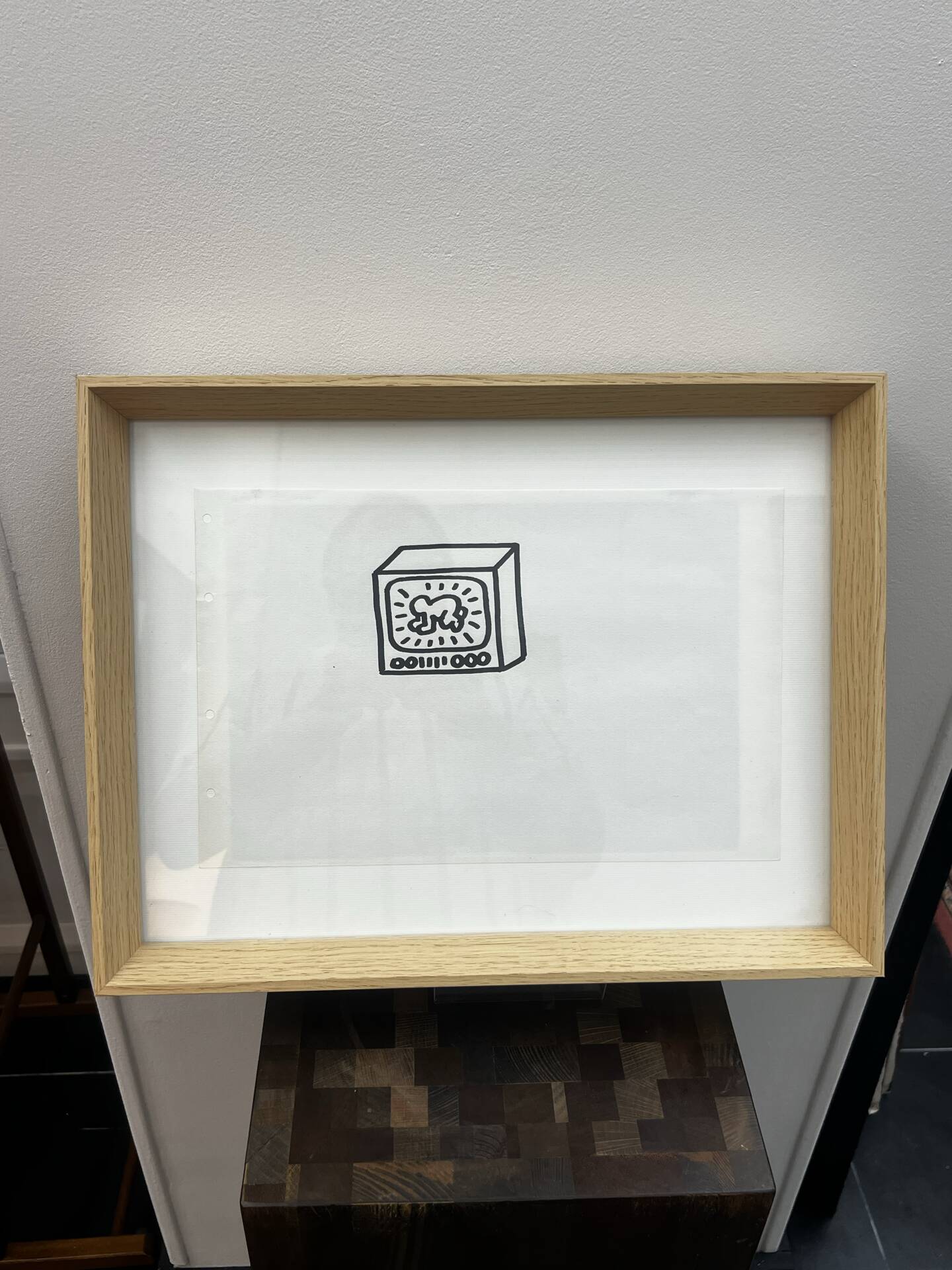 Dessin au feutre pop art attribué à Keith Haring