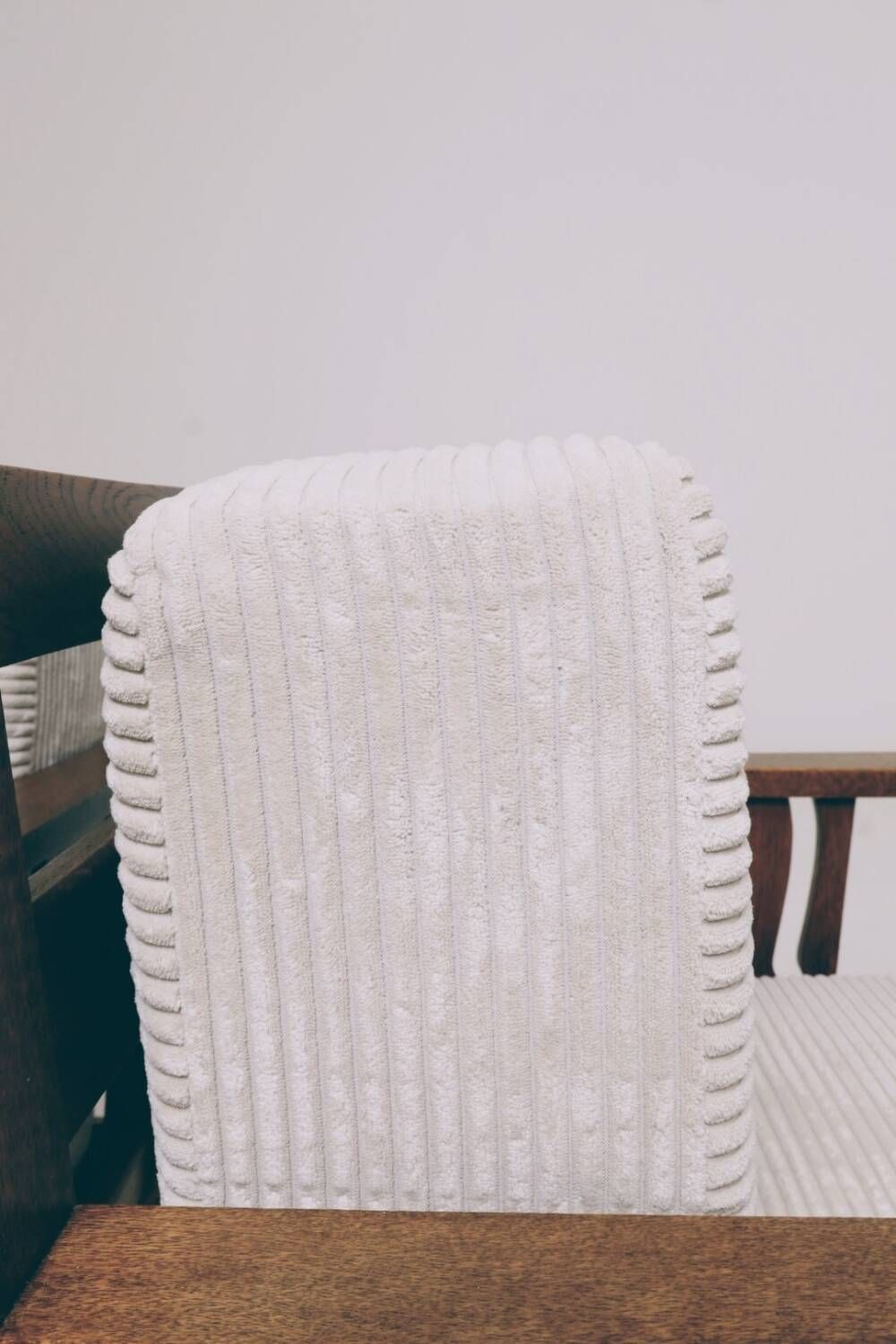 Vintage armchairs set of 2 brutalism off white corduroy