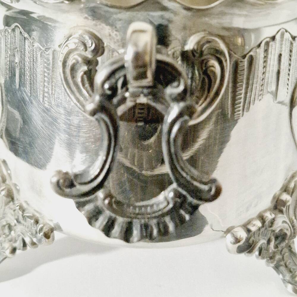 Vintage Wiskemann silver metal planter