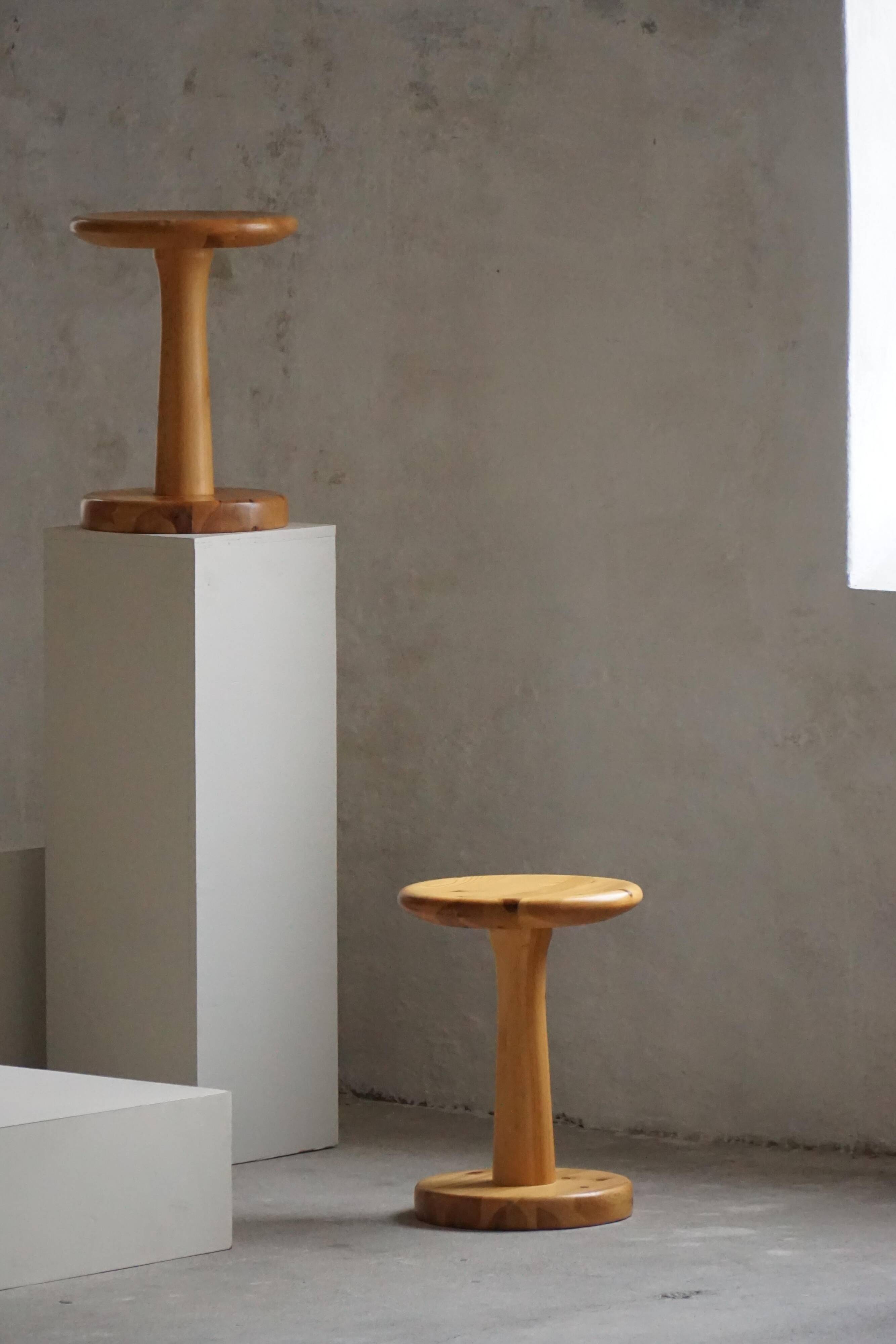 Set of 4 stools / bases in pine by Rainer Daumiller, Danish, mid-20th century, 1970.