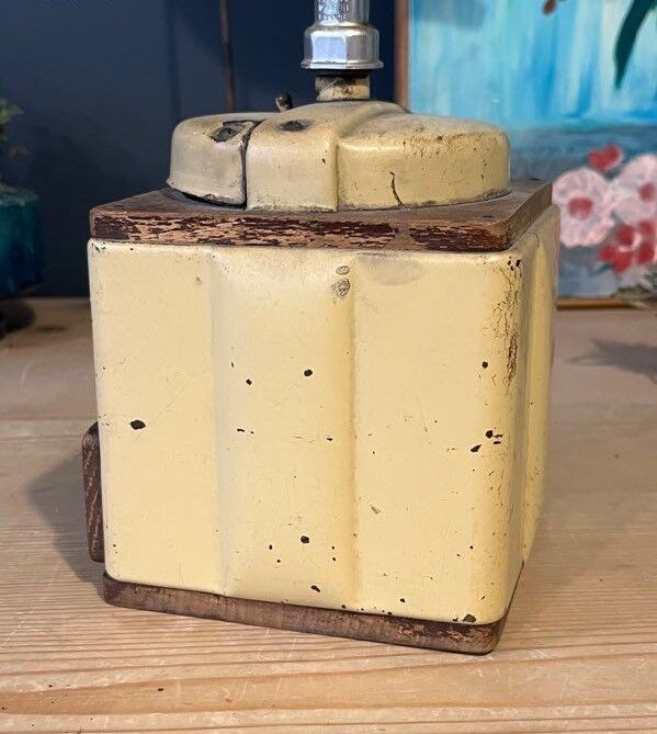 Peugeot coffee grinder in cream lacquered metal