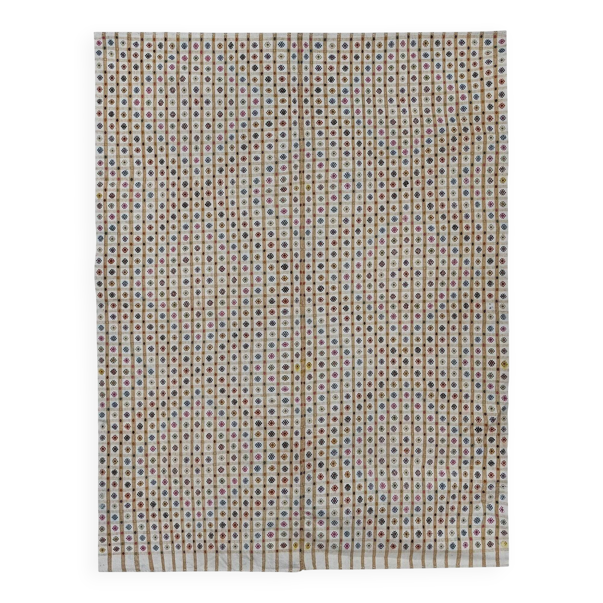 Vintage Turkish kilim, handwoven, 230x305 cm.