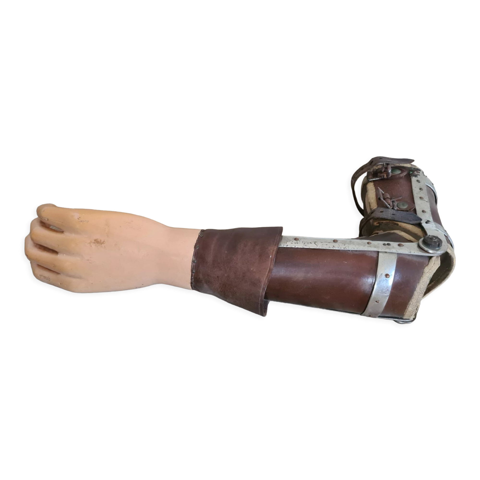 Old articulated wooden prosthesis