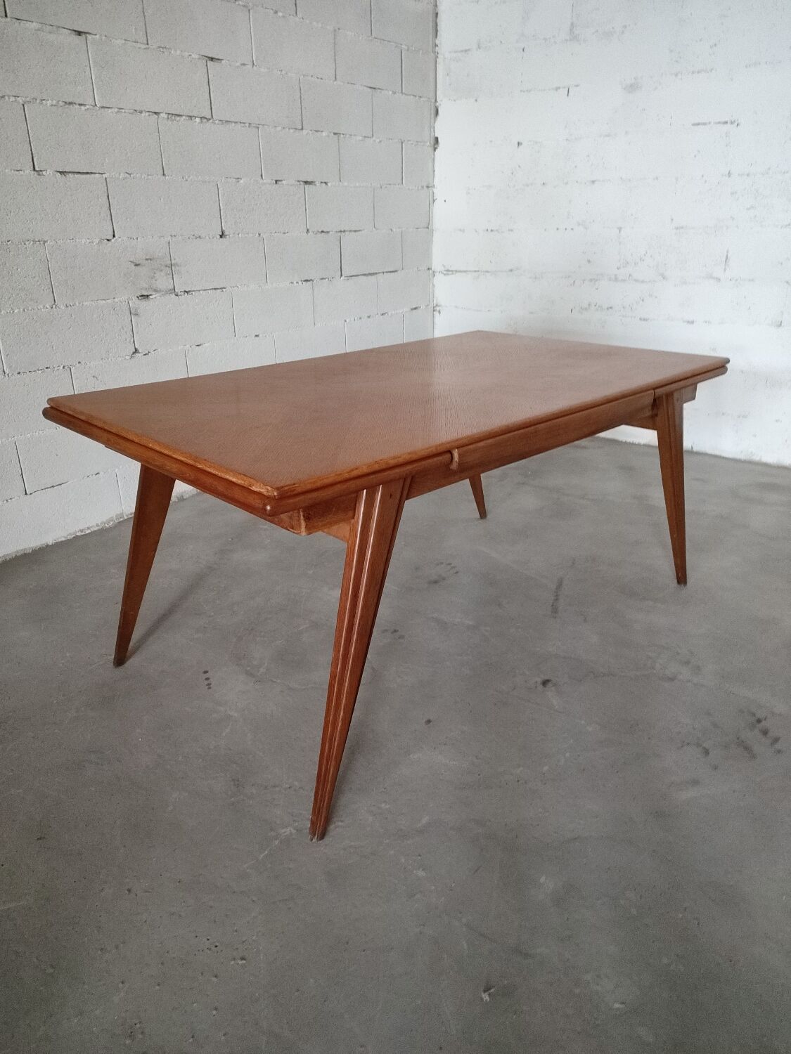 Vintage compass foot dining table