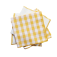 Lot de 4 serviettes vichy jaune & gaze de coton blanc