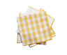 Lot de 4 serviettes vichy jaune & gaze de coton blanc