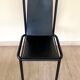 4 postmodern design chairs in black metal and leather, 1980's