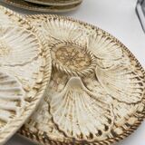 10 Longchamp earthenware oyster plates, 1960