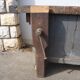 Peugeot brand old green patina wooden workbench