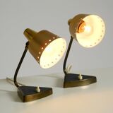 Two beautiful rare Mid Century Modern brass table lamps