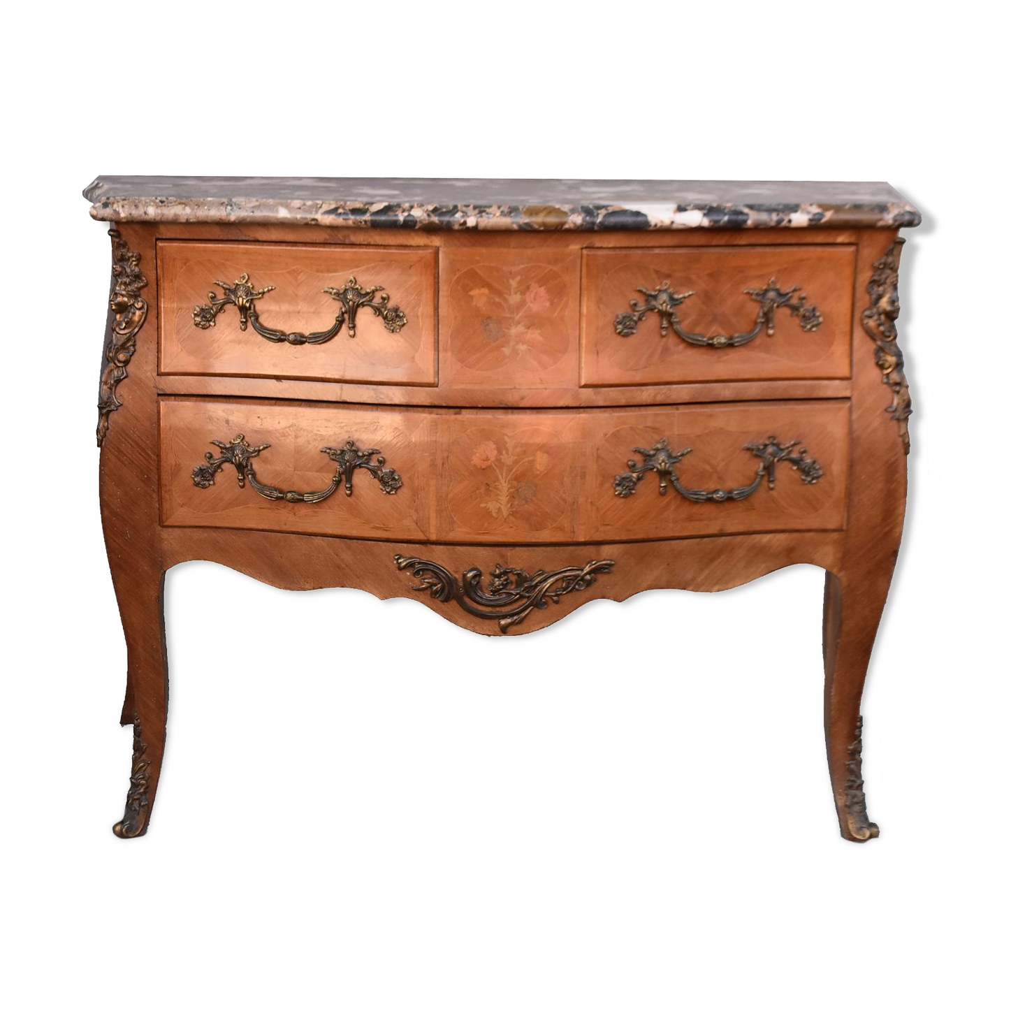 Commode sauteuse Louis XV bois de rose