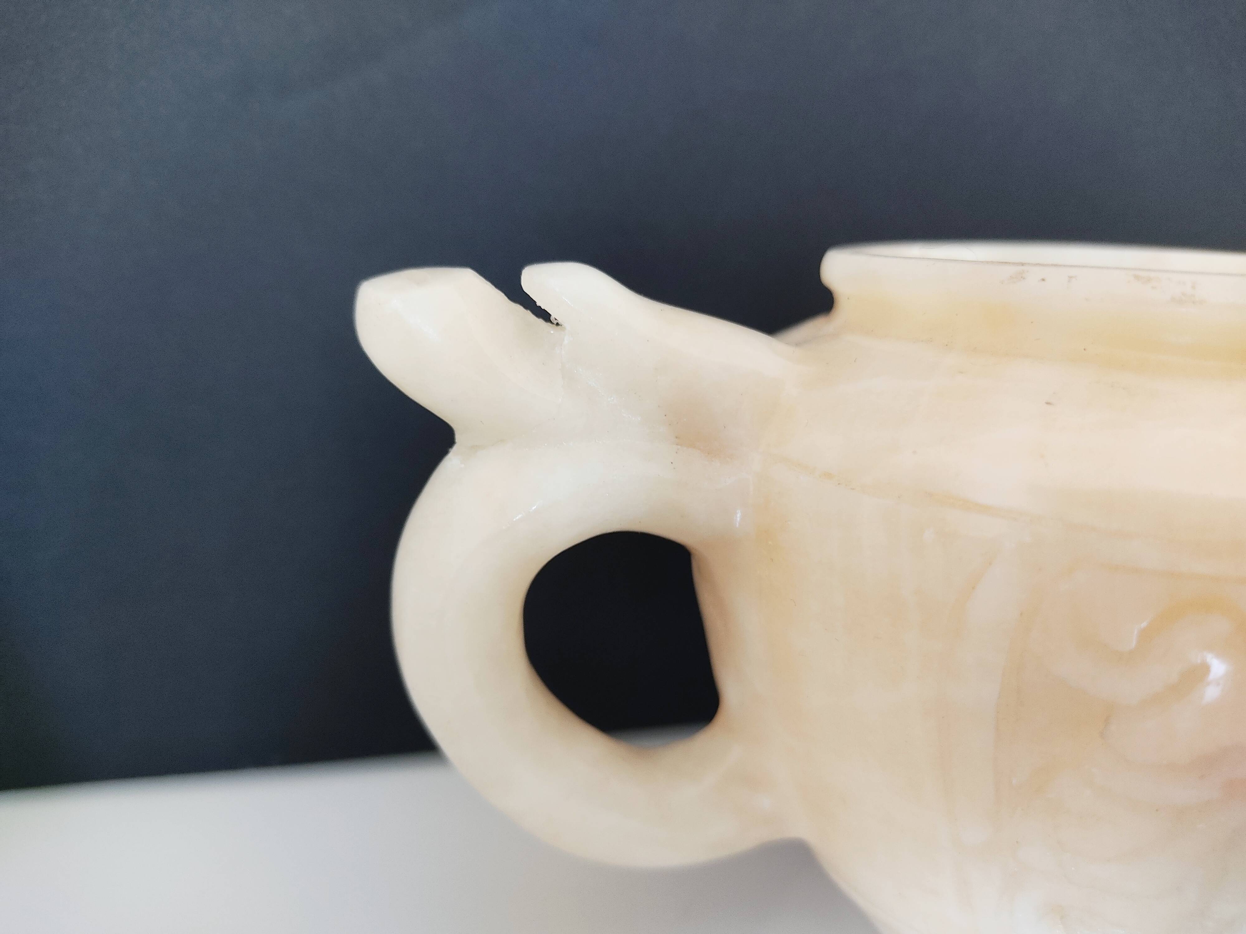 Chinese decorative teapot dragon in cut stone