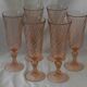 Set of 6 luminarc rosaline glass champagne flutes.