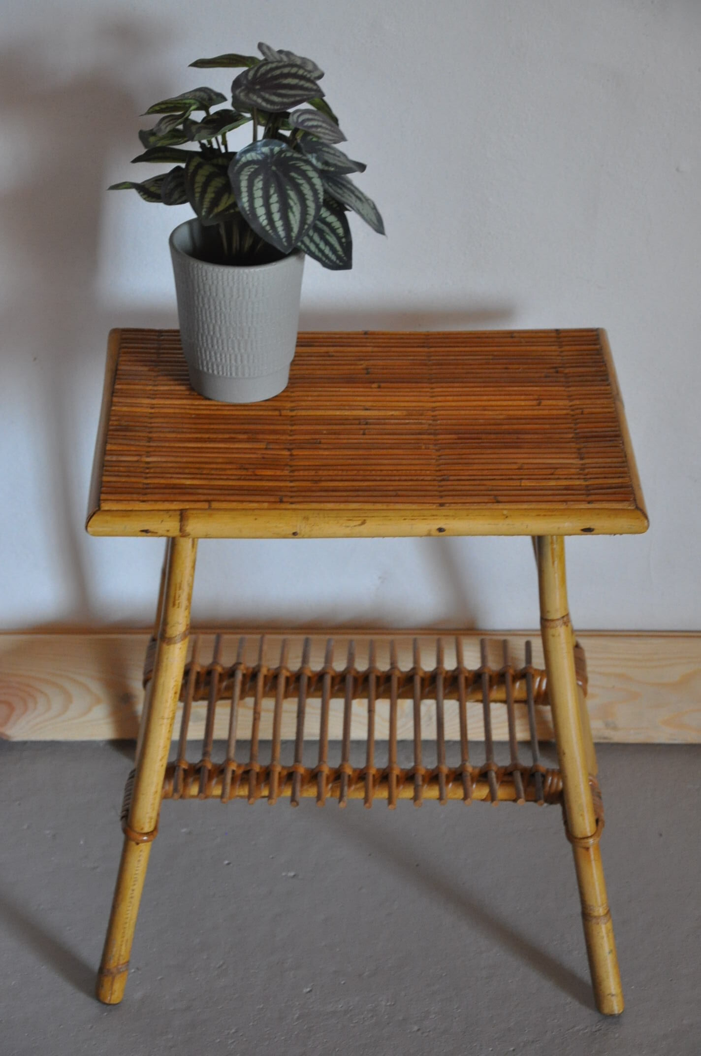 Vintage bamboo side table
