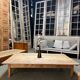 Table basse de ferme rustique brutaliste