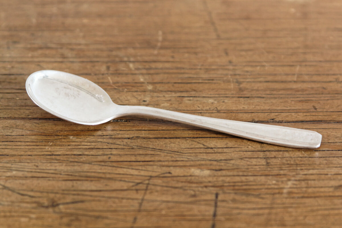 12 silver metal ice spoons, Ercuis