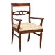Fauteuil ancien en hêtre teinté acajou, Italie, XXe siècle