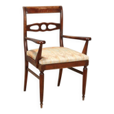 Fauteuil ancien en hêtre teinté acajou, Italie, XXe siècle