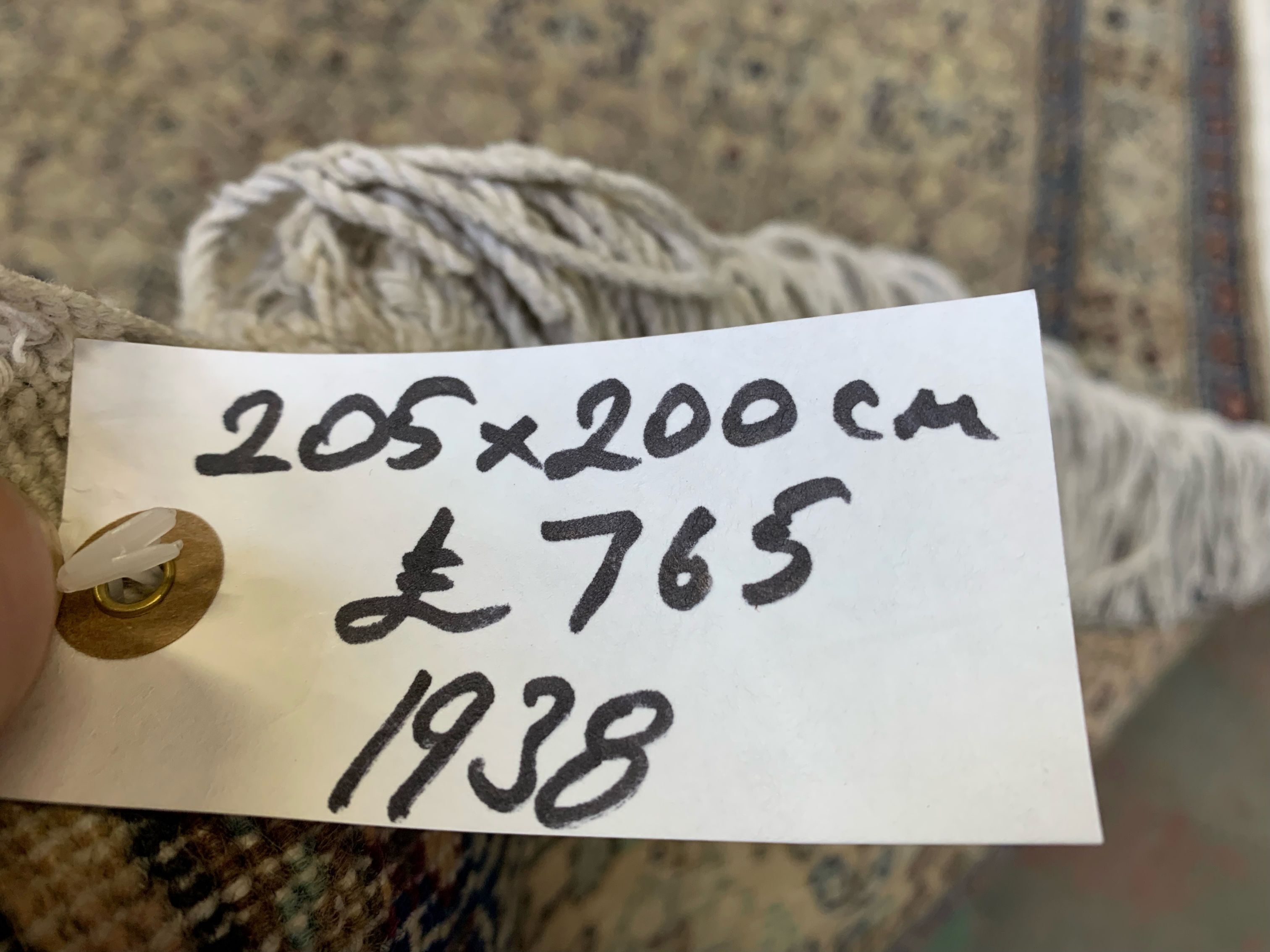 Vintage square turkish rug 205x200 cm