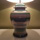 Scratched ceramic lamp green Gérard Danton for Roche Bobois