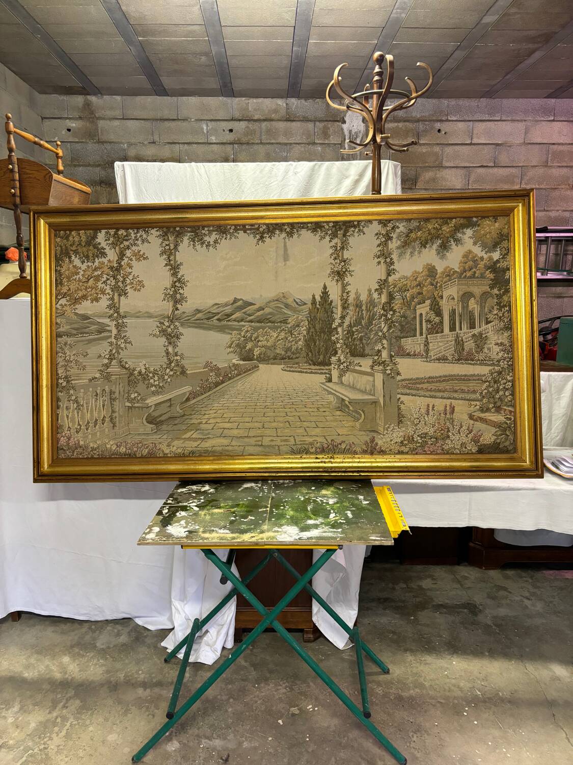 Vintage Aubusson wall tapestry