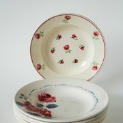 Set of 6 mismatched soup plates Badonviller model "Mireille" and Digoin Sarregumeines model