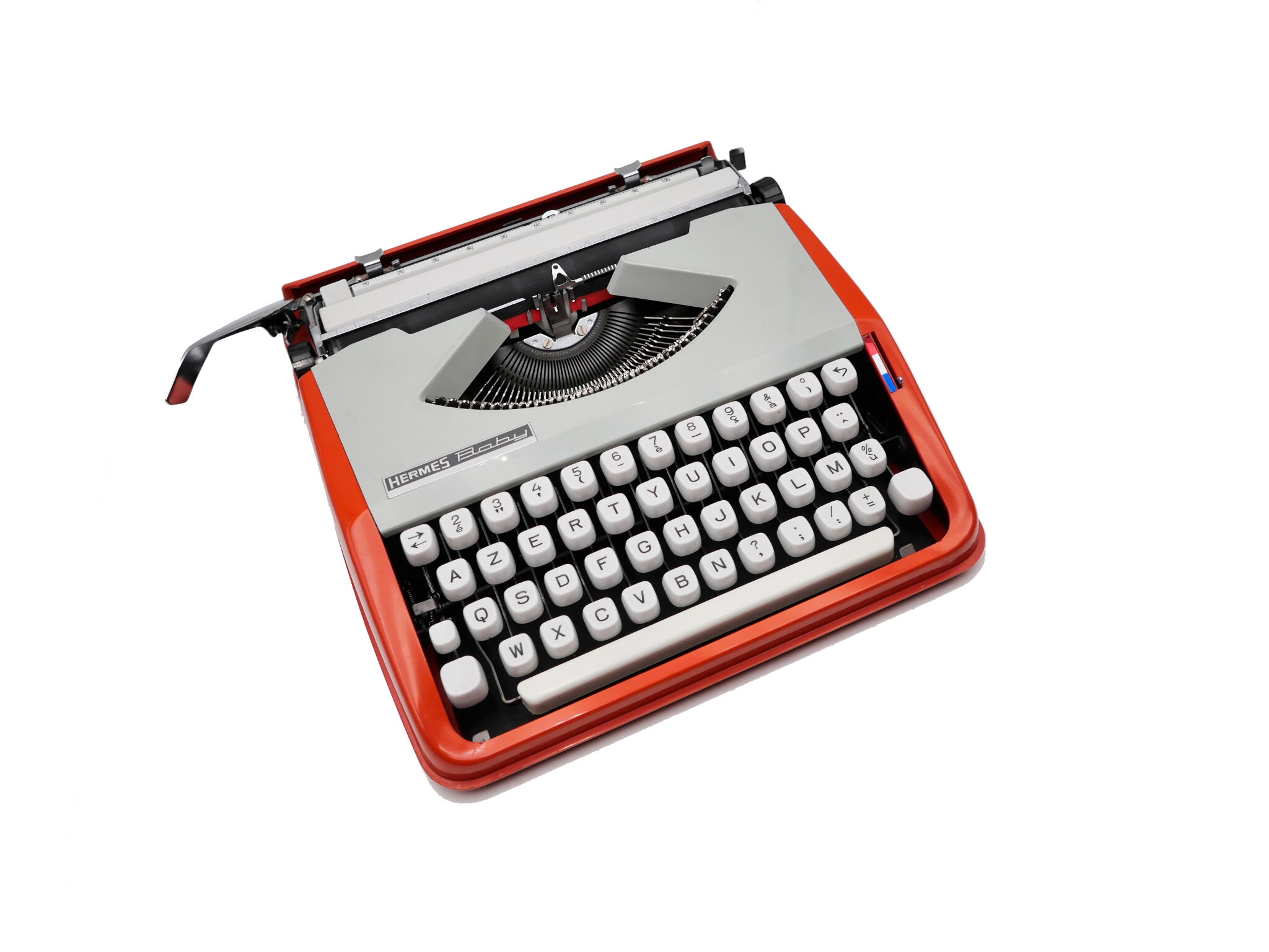 Typewriter hermes baby orange coral and blue cursive revised ribbon new