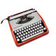 Typewriter hermes baby orange coral and blue cursive revised ribbon new